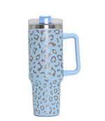 Laser Leopard Print Sky Blue